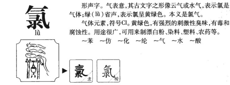 氯怎么读， 氯字读音是什么