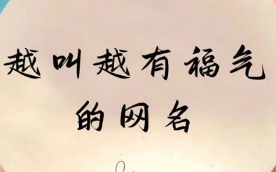 越叫越有福气的网名/越叫越有福气的网名两个字四个字