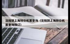 沈阳到上海特价机票查询（沈阳到上海特价机票查询预订）