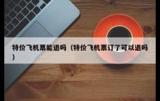 特价飞机票能退吗（特价飞机票订了可以退吗）