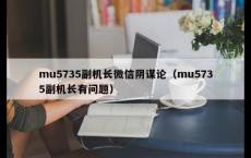 mu5735副机长微信阴谋论（mu5735副机长有问题）
