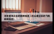 怎样查询过去的航班信息（怎么查过去的飞机航班信息）